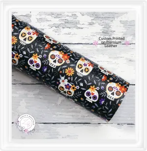 ⋅ Sugar Skulls ⋅ Custom Vegan Faux Leather ⋅ Sheets Or Rolls!