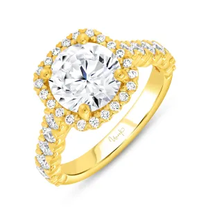 0.85ctw Round Halo Engagement Ring