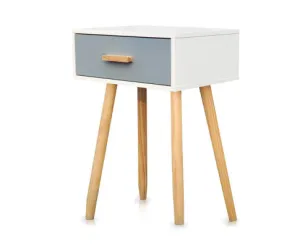 1 Drawer Side Table Sleek Modern & Stylish Neutral Design 61cm