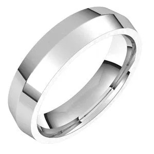 10K White 5 mm Knife Edge Comfort Fit Band Size 7.5
