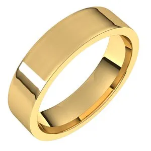 10K Yellow 5 mm Flat Comfort Fit Light Band Size 9