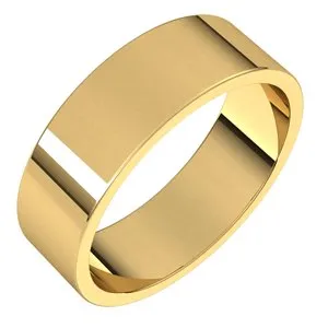 10K Yellow 6 mm Flat Band Size 12