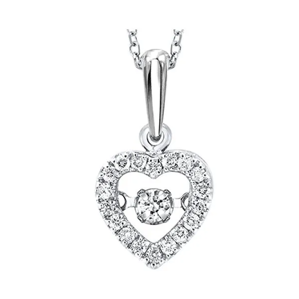 10KT White Gold & Diamond Classic Book Rhythm Of Love Neckwear Pendant  - 1/5 ctw