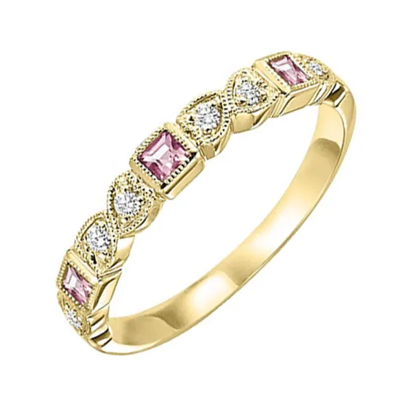 10KT Yellow Gold & Diamond Classic Book Stackable Fashion Ring  - 1/10 ctw