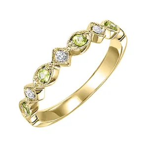 10KT Yellow Gold & Diamond Classic Book Stackable Fashion Ring  - 1/10 ctw