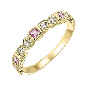 10KT Yellow Gold & Diamond Classic Book Stackable Fashion Ring  - 1/10 ctw