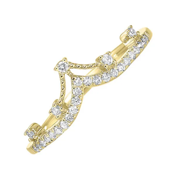 10KT Yellow Gold & Diamond Classic Book Stackable Fashion Ring  - 1/5 ctw