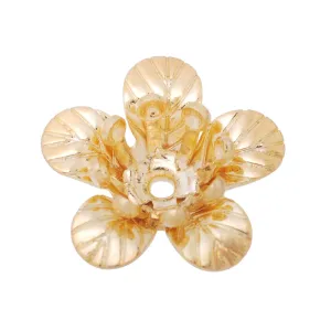11mm golden 3D Brass flower component,Center Hole,easy use,20pcs/lot