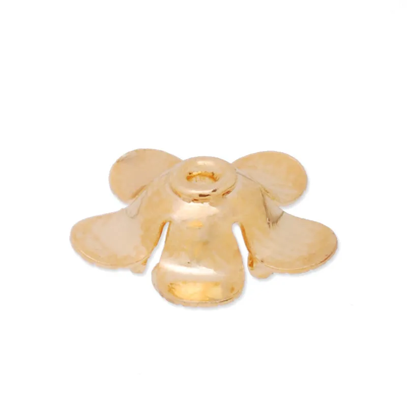 11mm golden 3D Brass flower component,Center Hole,easy use,20pcs/lot