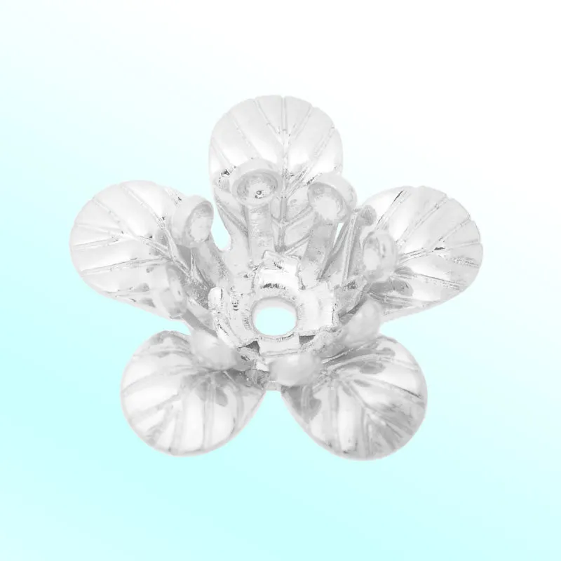 11mm Silver 3D Brass flower component,Center Hole,easy use,20pcs/lot
