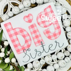 1366 - BIG SISTER NAME - APPLIQUE CHILD SHIRT