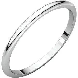 14K White 1.5 mm Half Round Band Size 9.5