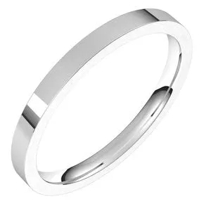 14K White 2 mm Flat Comfort Fit Light Band Size 4.5