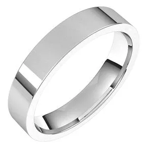 14K White 4 mm Flat Comfort Fit Light Band Size 7.5