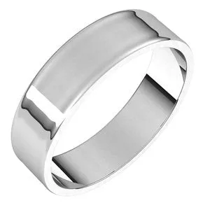 14K White 5 mm Flat Ultra-Light Band Size 11.5