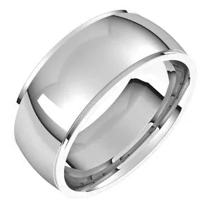 14K White 8 mm Comfort Fit Edge Band Size 5