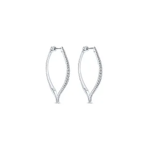 14k White Gold Hoops Classic Hoop