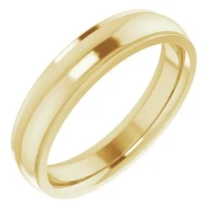 14K Yellow 4 mm Comfort Fit Edge Band Size 6