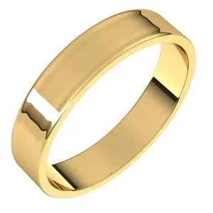 14K Yellow 4 mm Flat Ultra-Light Band Size 6.5