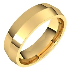 14K Yellow 6 mm Knife Edge Comfort Fit Band Size 10