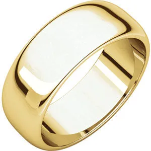14K Yellow 7 mm Half Round Band Size 9.5