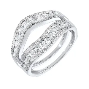14KT White Gold & Diamond Classic Book Diamond Wraps Fashion Ring    - 1 ctw