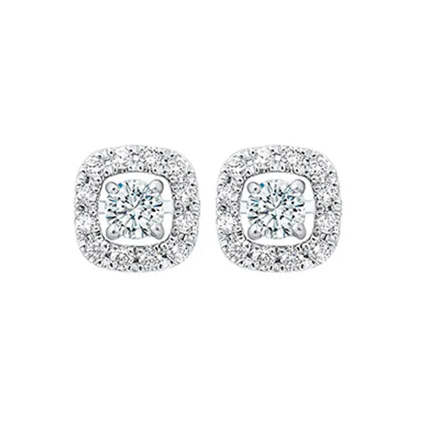 14KT White Gold & Diamond Classic Book Jackets Fashion Earrings  - 1/5 ctw