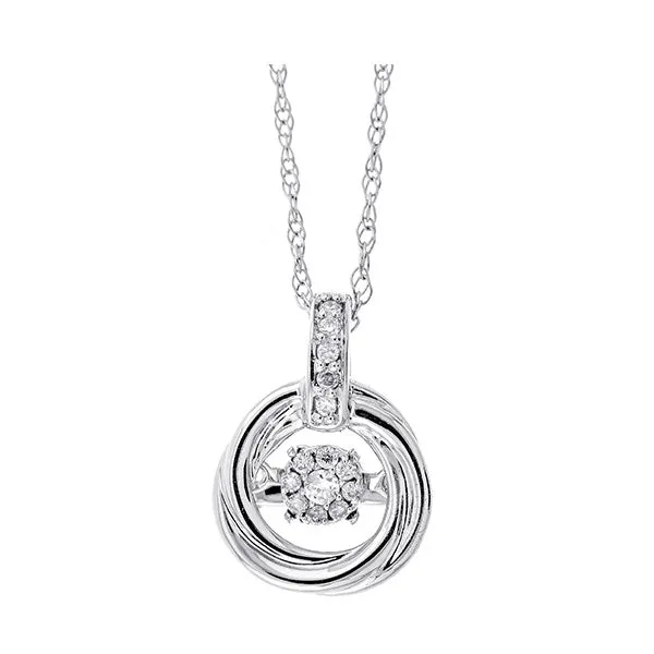 14KT White Gold & Diamond Classic Book New Rhythm Of Love Neckwear Pendant  - 1/10 ctw