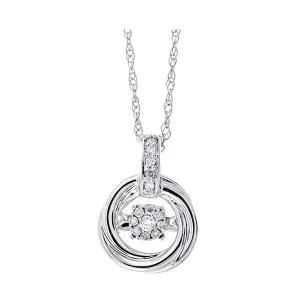 14KT White Gold & Diamond Classic Book New Rhythm Of Love Neckwear Pendant  - 1/10 ctw
