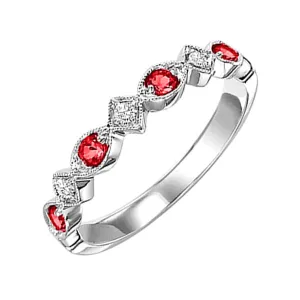 14KT White Gold & Diamond Classic Book Stackable Fashion Ring  - 1/10 ctw