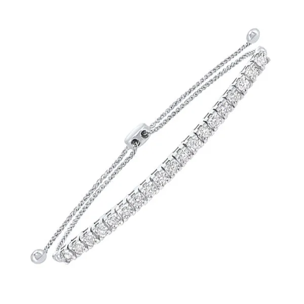14KT White Gold & Diamond Classic Book Tennis Bracelet  - 1/2 ctw