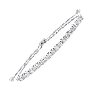 14KT White Gold & Diamond Classic Book Tennis Bracelet  - 1/2 ctw