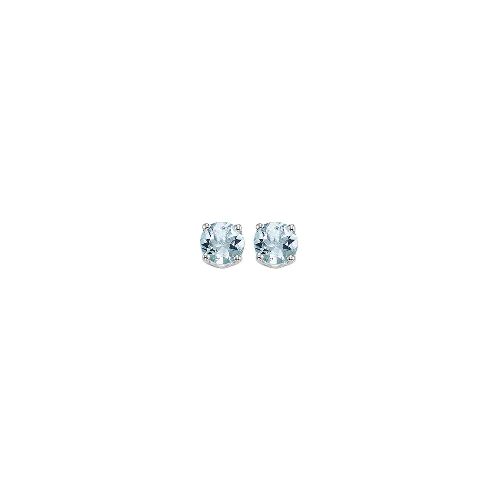 14KT White Gold Classic Book Color Stud Earrings
