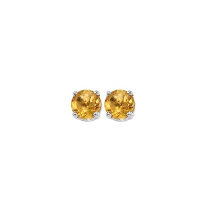 14KT White Gold Classic Book Color Stud Earrings