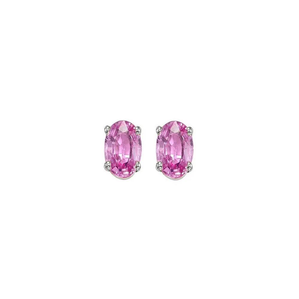14KT White Gold Classic Book Color Stud Earrings