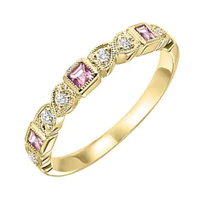 14KT Yellow Gold & Diamond Classic Book Stackable Fashion Ring  - 1/10 ctw