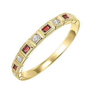 14KT Yellow Gold & Diamond Classic Book Stackable Fashion Ring  - 1/10 ctw