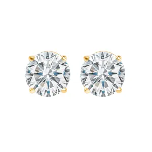 14KT Yellow Gold & Diamond Round Stud Earrings  - 1-1/4 ctw