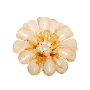 14mm golden 3D Brass flower component,Center Hole,easy use,20pcs/lot