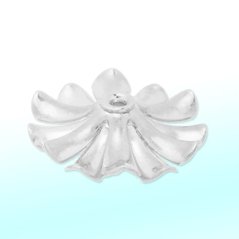 14mm Silver 3D Brass flower component,Center Hole,easy use,20pcs/lot