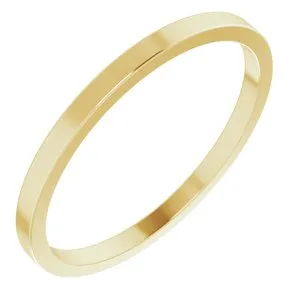 18K Yellow 1.5 mm Flat Band Size 8.5