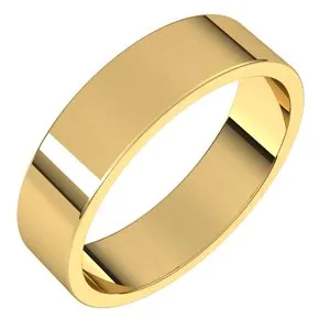 18K Yellow 5 mm Flat Band Size 6.5