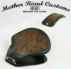 1998-2021 Yamaha V Star 650 Spring Seat P-Pad Mounting Kit Br OakLeaf Leather bc