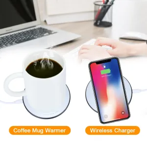 2 In 1 Wireless Fast Charger& Coffee Mug Warmer