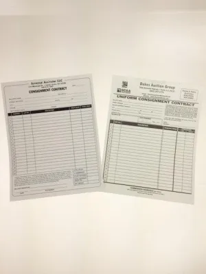 2-Part or 3-Part Custom Consignment Contract (250/Pack)