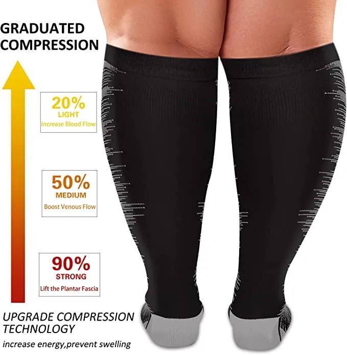 3-Pairs Cool Calf Compression Socks for Man and Woman (20-30 mmHG）| ACTINPUT