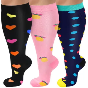 3-Pairs Cool Calf Compression Socks for Man and Woman (20-30 mmHG）| ACTINPUT