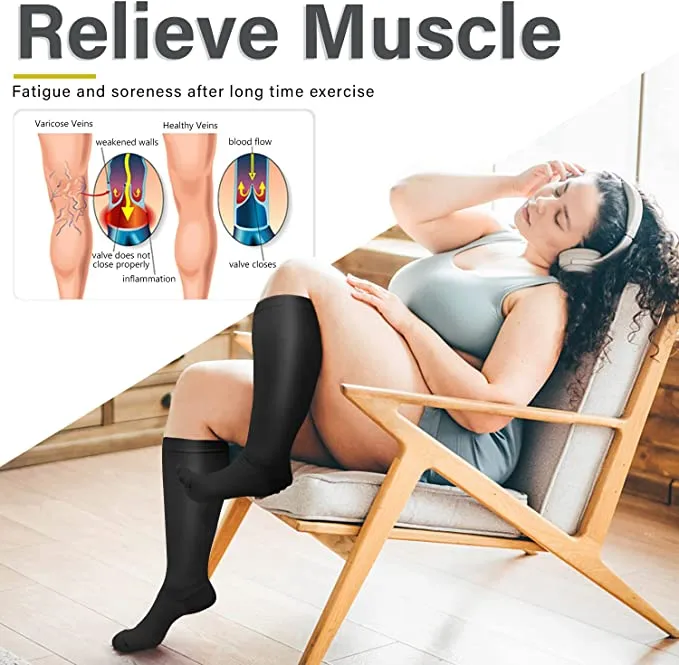 3-Pairs Cool Calf Compression Socks for Man and Woman (20-30 mmHG）| ACTINPUT