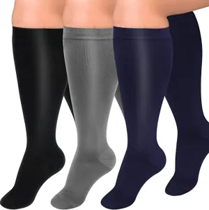 3-Pairs Cool Calf Compression Socks for Man and Woman (20-30 mmHG）| ACTINPUT