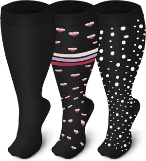 3-Pairs Cool Calf Compression Socks for Man and Woman (20-30 mmHG）| ACTINPUT